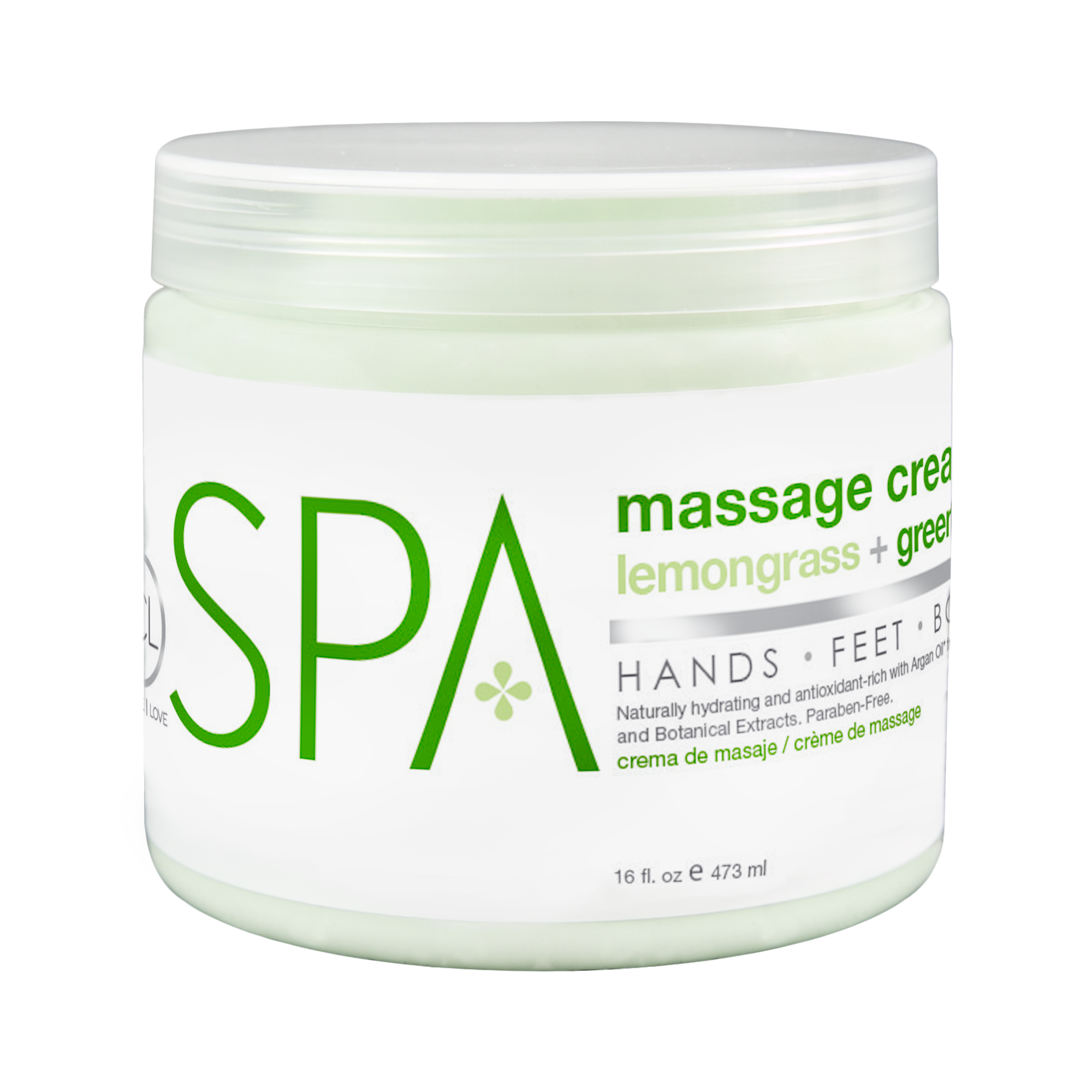 BCL SPA Massage Cream Lemongrass + Green Tea 16oz